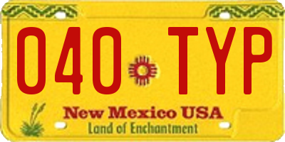 NM license plate 040TYP