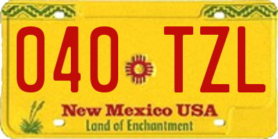 NM license plate 040TZL