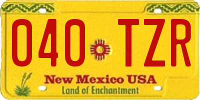 NM license plate 040TZR