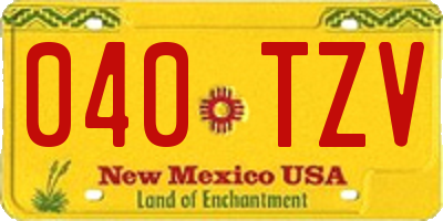 NM license plate 040TZV