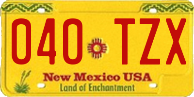 NM license plate 040TZX