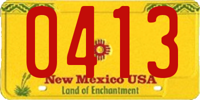 NM license plate 0413