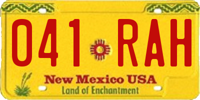 NM license plate 041RAH