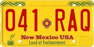 NM license plate 041RAQ