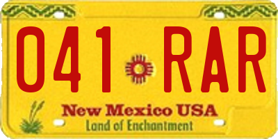 NM license plate 041RAR