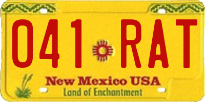 NM license plate 041RAT
