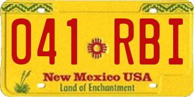 NM license plate 041RBI