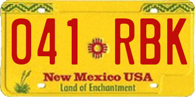 NM license plate 041RBK