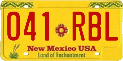 NM license plate 041RBL