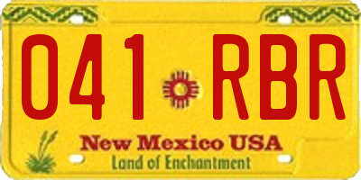 NM license plate 041RBR