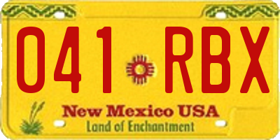 NM license plate 041RBX