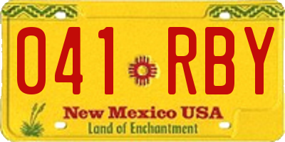 NM license plate 041RBY