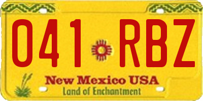 NM license plate 041RBZ