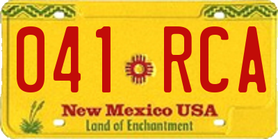 NM license plate 041RCA