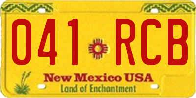 NM license plate 041RCB