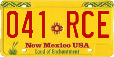 NM license plate 041RCE
