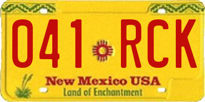 NM license plate 041RCK