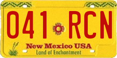 NM license plate 041RCN