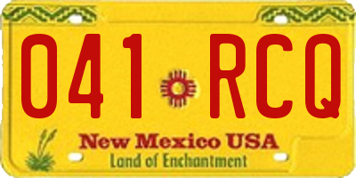 NM license plate 041RCQ