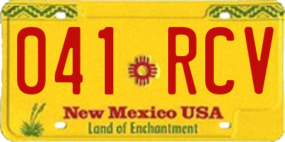 NM license plate 041RCV