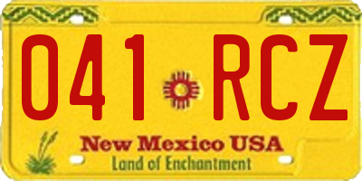 NM license plate 041RCZ