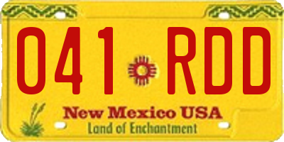 NM license plate 041RDD
