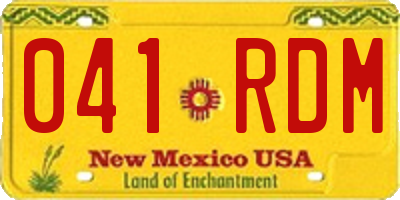 NM license plate 041RDM