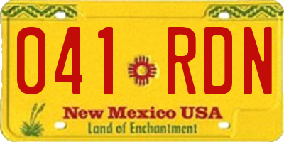NM license plate 041RDN
