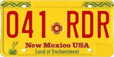 NM license plate 041RDR