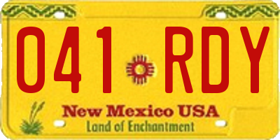 NM license plate 041RDY