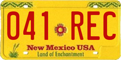 NM license plate 041REC