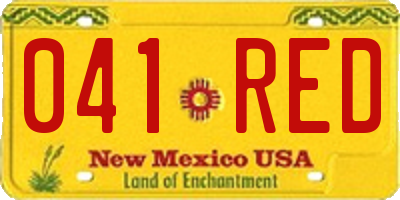 NM license plate 041RED