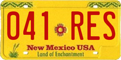NM license plate 041RES