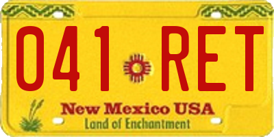 NM license plate 041RET