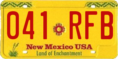 NM license plate 041RFB