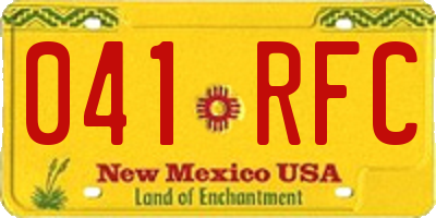 NM license plate 041RFC