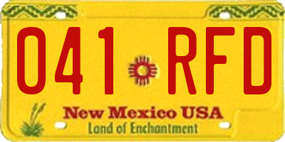NM license plate 041RFD