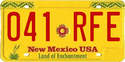 NM license plate 041RFE