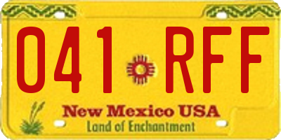 NM license plate 041RFF