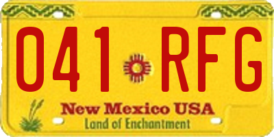 NM license plate 041RFG