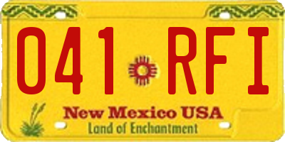 NM license plate 041RFI