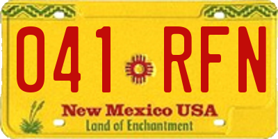 NM license plate 041RFN