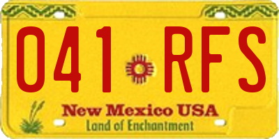 NM license plate 041RFS