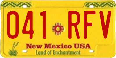 NM license plate 041RFV