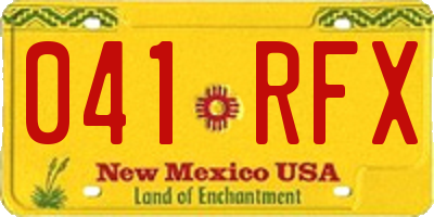 NM license plate 041RFX