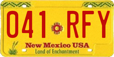NM license plate 041RFY