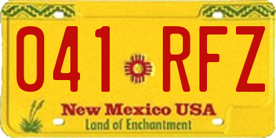 NM license plate 041RFZ