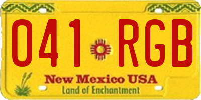 NM license plate 041RGB