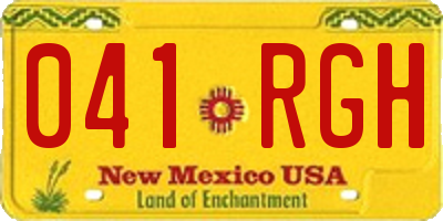 NM license plate 041RGH