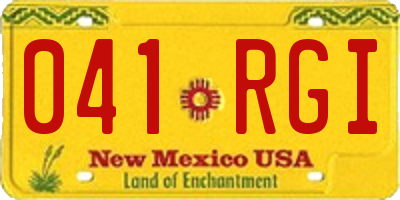 NM license plate 041RGI